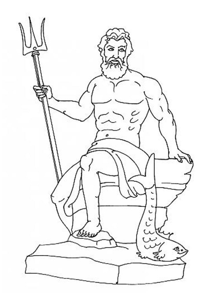 Poseidon Coloring Pages
 Hades Greek God Coloring Pages Sketch Coloring Page