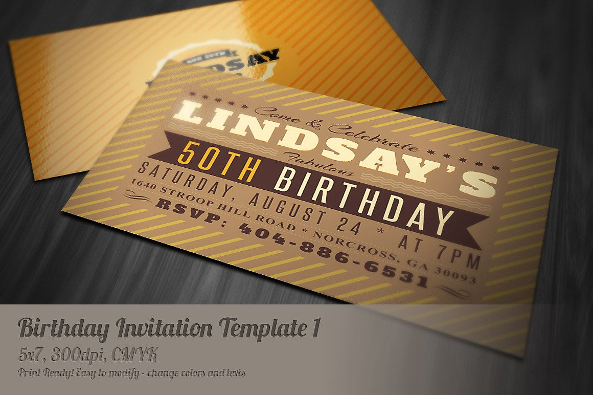 Postcard Birthday Invitations
 Retro Birthday Invitation 1 Invitation Templates