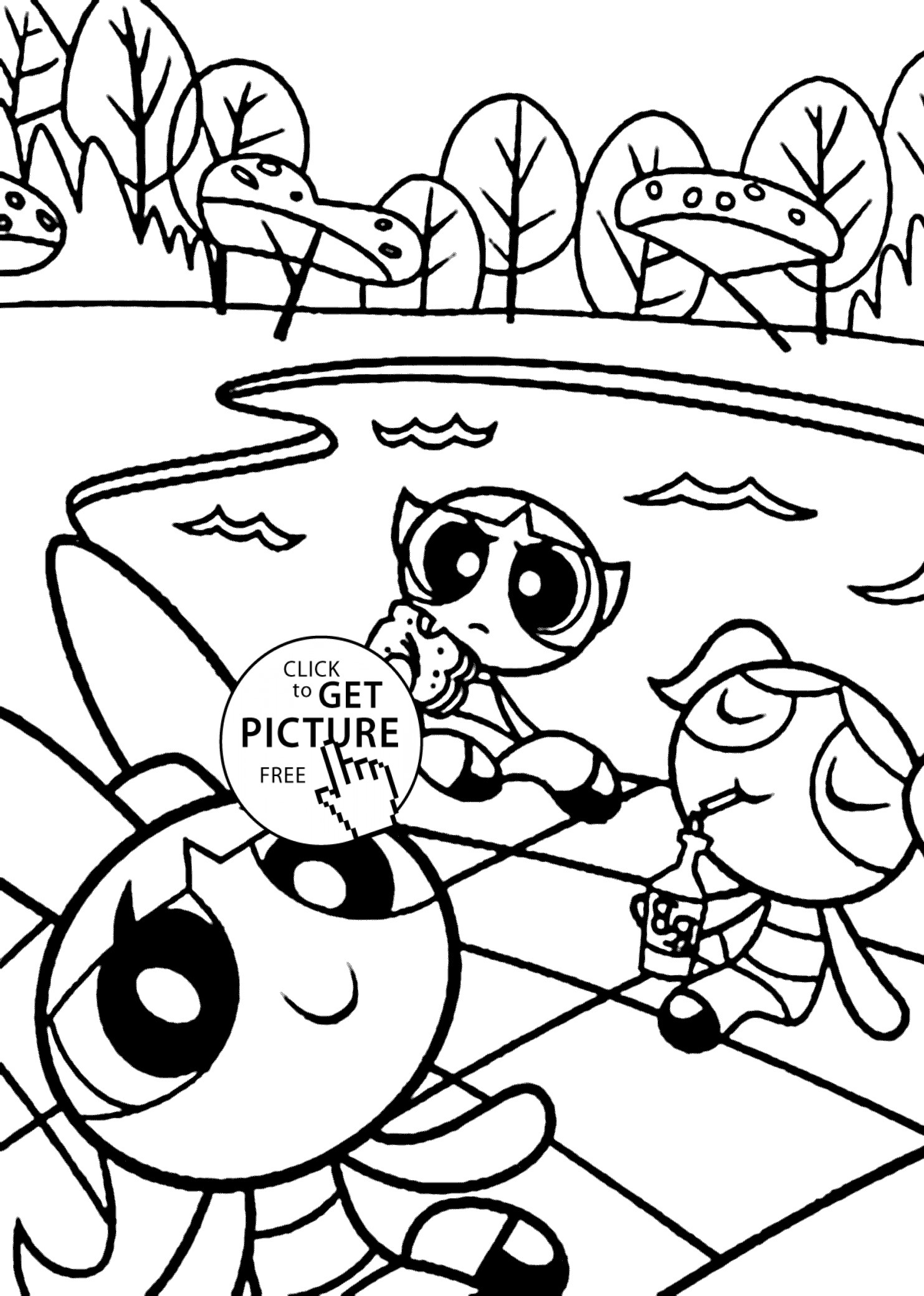 Powerpunk Coloring Sheets For Kids
 Powerpuff girls on vacation coloring pages for kids