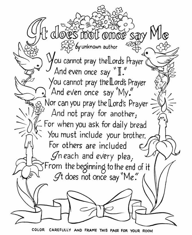Prayer Coloring Pages For Adults
 The Lords Prayer Coloring Page crafts 2