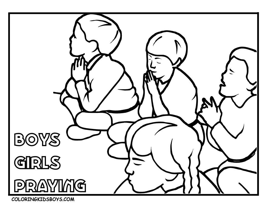 Prayer Coloring Pages For Kids
 Children Praying Coloring Page Coloring Home