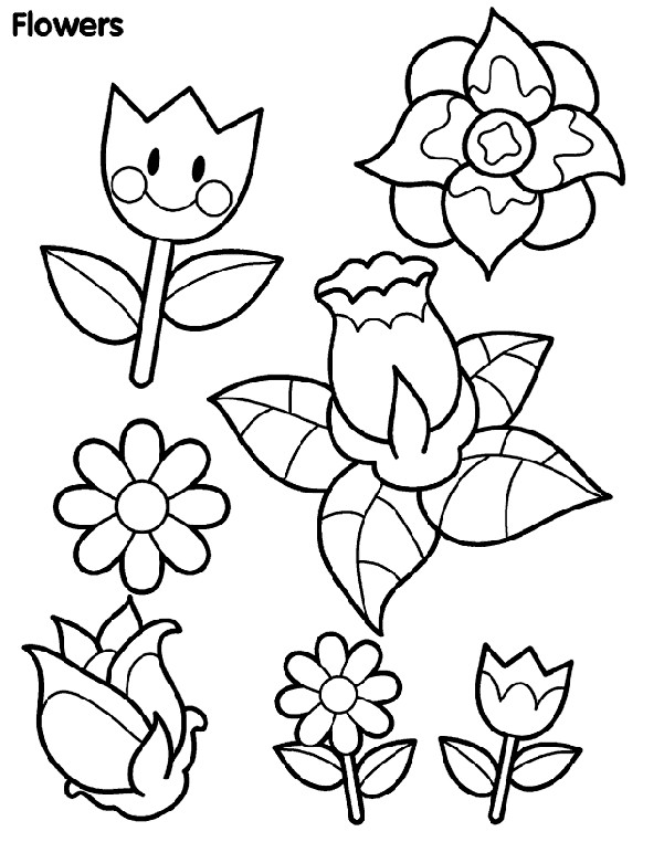 Preschool Coloring Sheets Flowers
 Spring Flowers coloring page Art Preschool