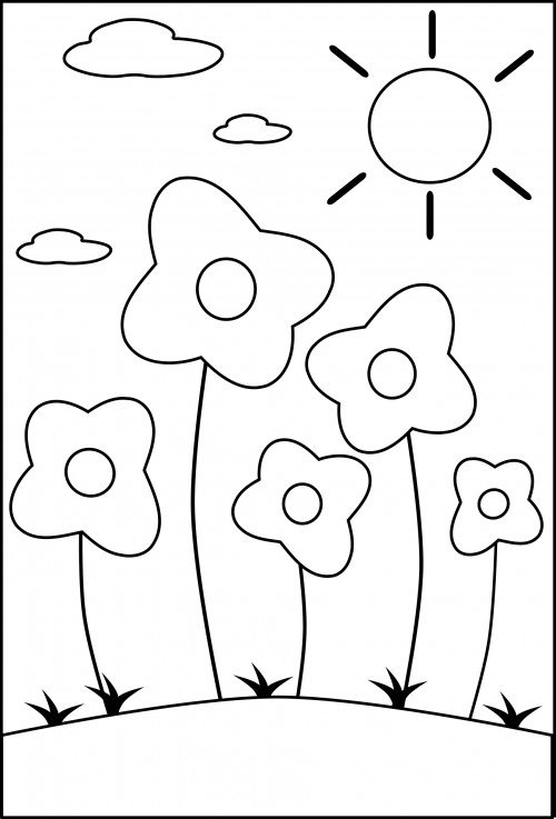 Preschool Coloring Sheets Flowers
 Preschool Coloring Page – Flowers KidsPressMagazine