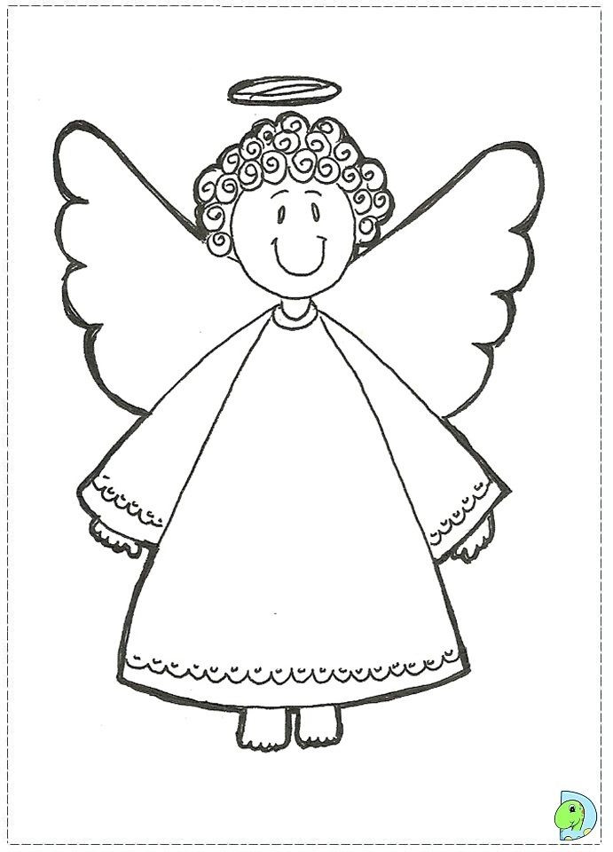Preschool Coloring Sheets For Angels
 Angel coloring page Christmas Angel colouring page