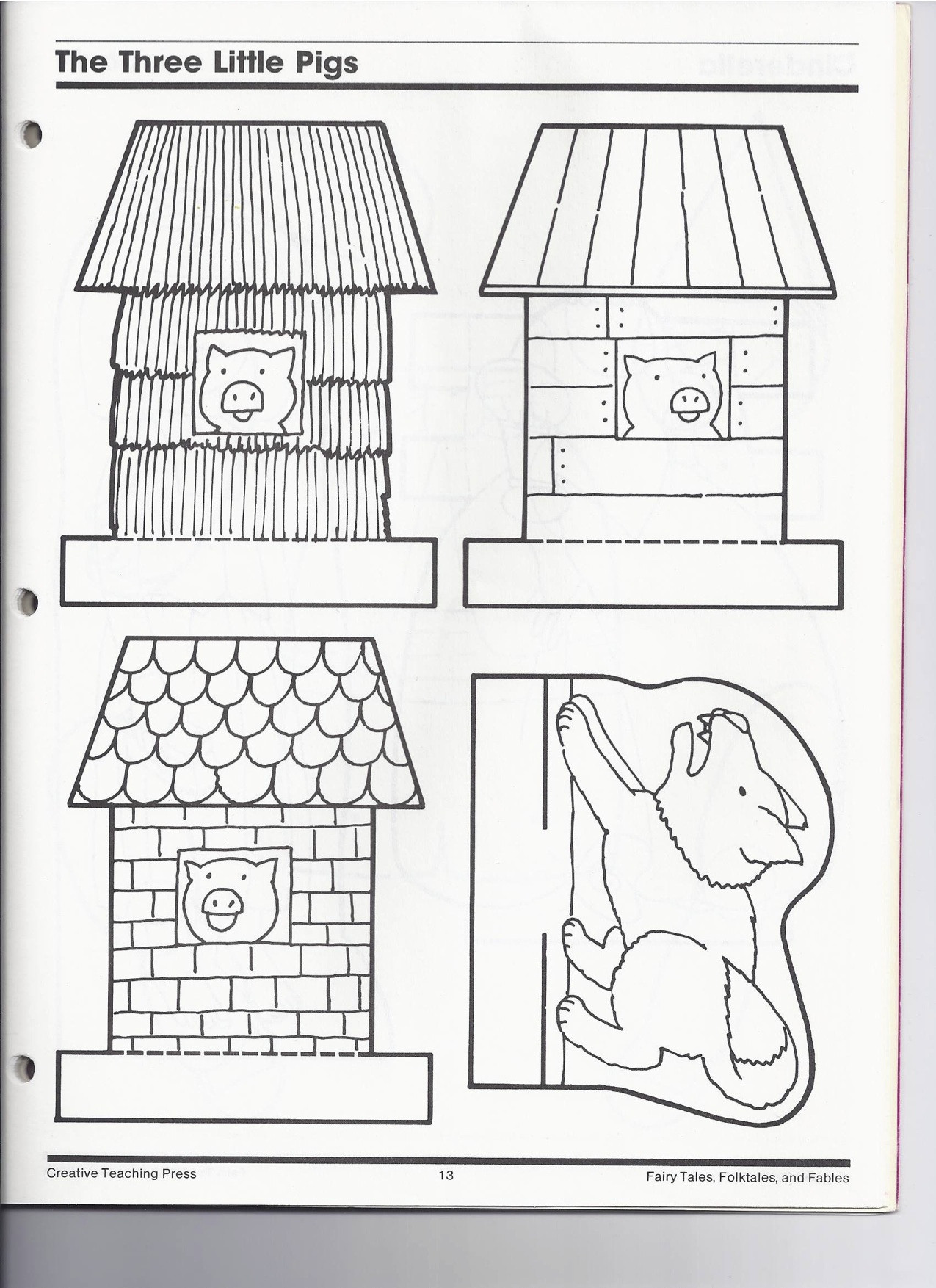 Preschool Coloring Sheets For The 3 Little Pigs Houses
 The Three Little Pigs