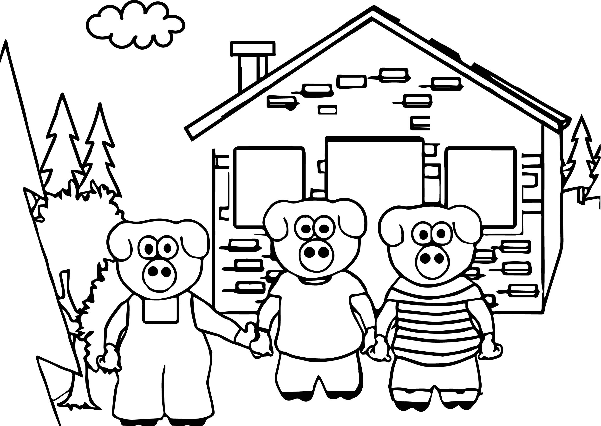 Preschool Coloring Sheets For The 3 Little Pigs Houses
 Keys To Literacy Three Little Pigs Coloring Page