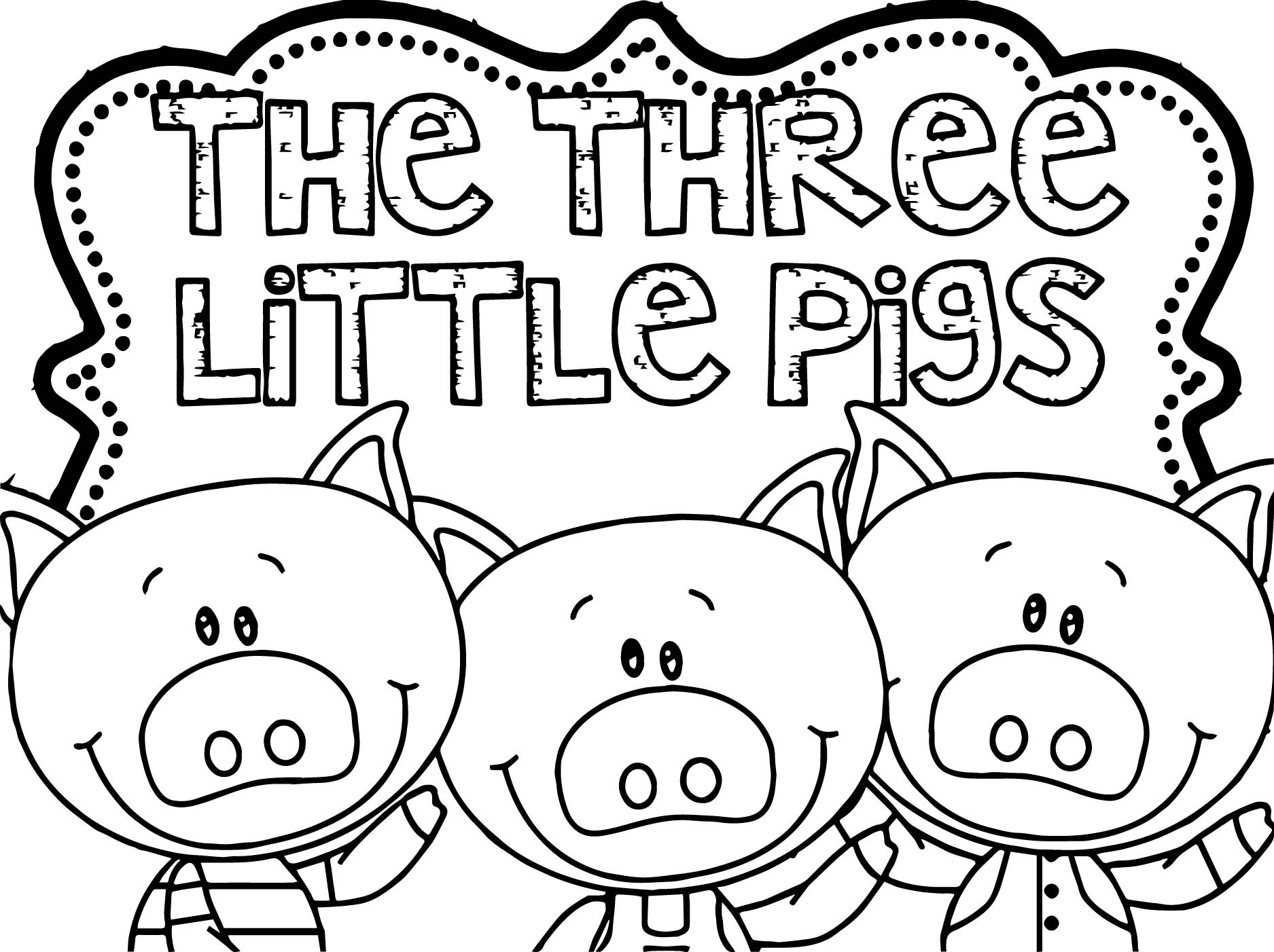 Preschool Coloring Sheets For The 3 Little Pigs Houses
 Three Little Pigs Coloring Page