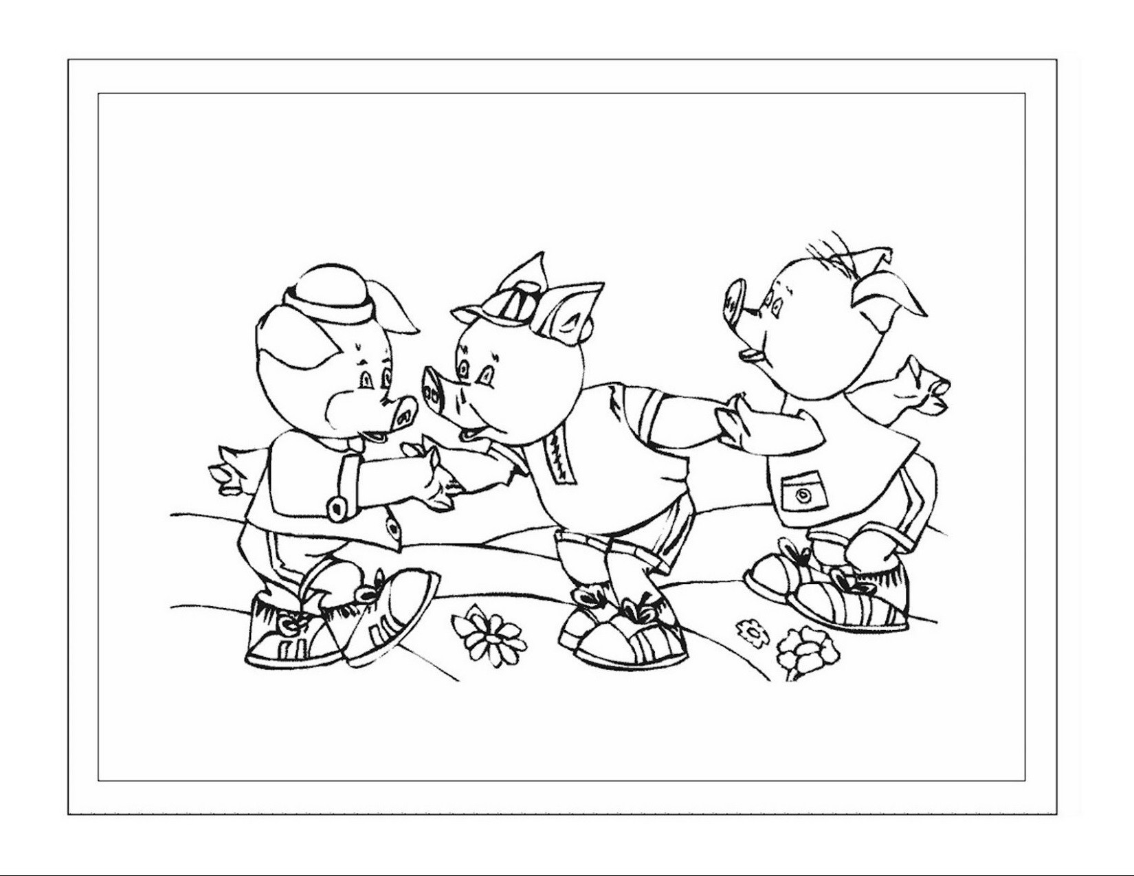 Preschool Coloring Sheets For The 3 Little Pigs Houses
 Three Little Pigs Coloring Pages for Preschool