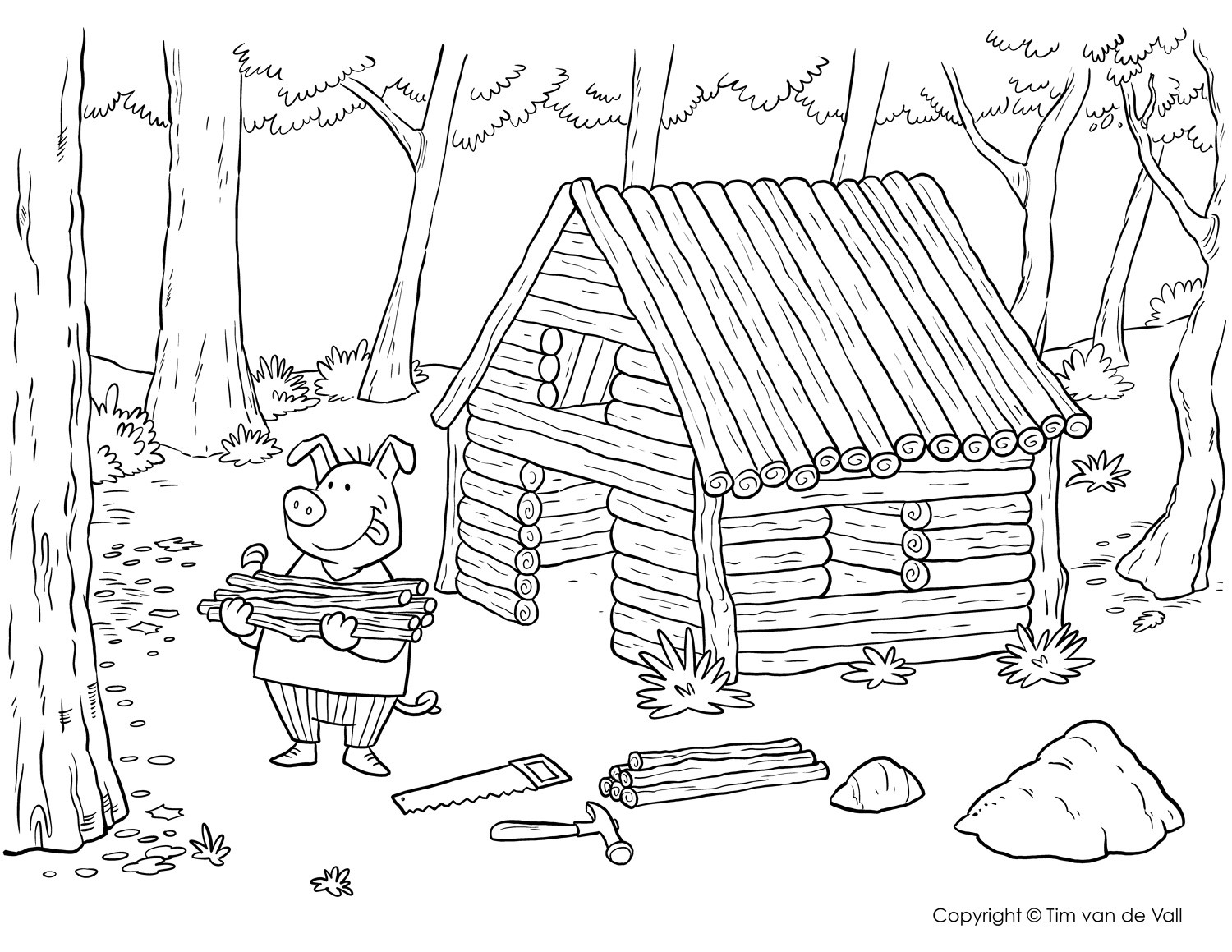 Preschool Coloring Sheets For The 3 Little Pigs Houses
 Three Little Pigs Coloring Pages – The Three Little Pigs Story
