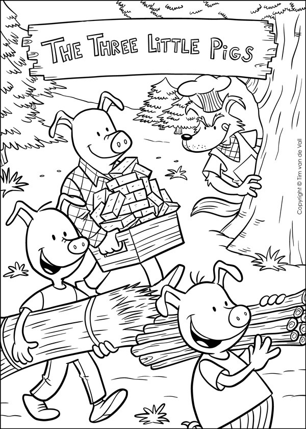Preschool Coloring Sheets For The 3 Little Pigs Houses
 Three Little Pigs Coloring Pages – The Three Little Pigs Story