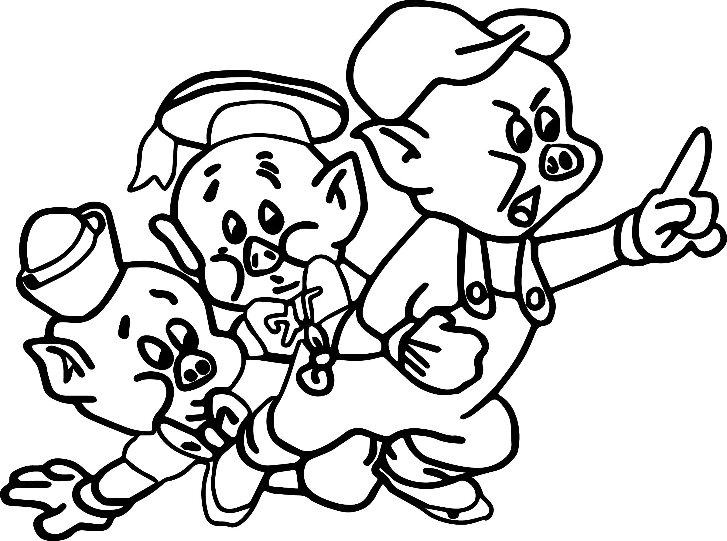 Preschool Coloring Sheets For The 3 Little Pigs Wolf
 Free Three Little Pigs Coloring Pages coloringsuite