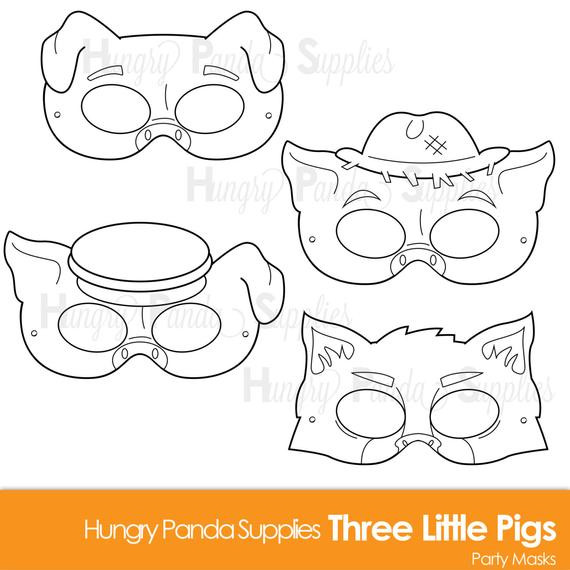 Preschool Coloring Sheets For The 3 Little Pigs Wolf Mask
 Three Little Pigs Printable Coloring Masks three little pigs