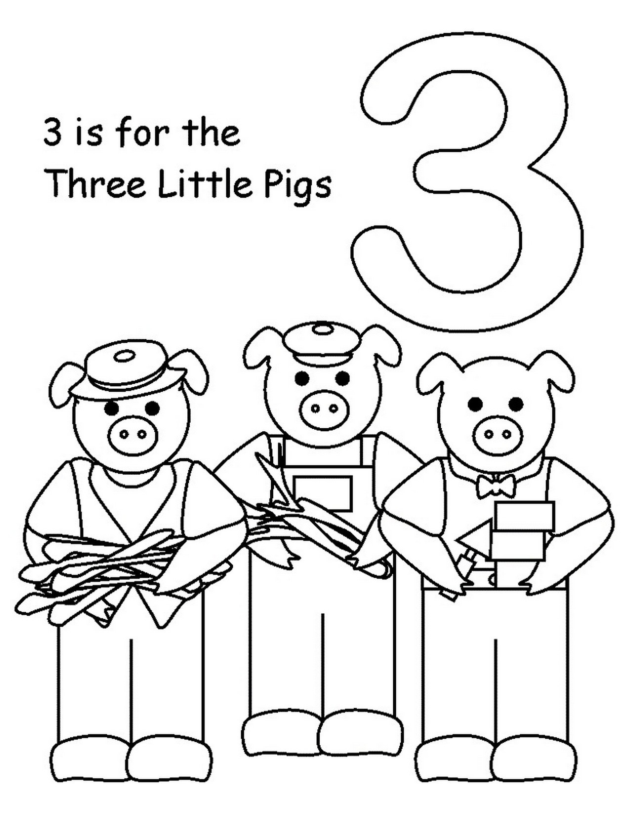 Preschool Coloring Sheets For The 3 Little Pigs Wolf Mask
 Three Little Pigs Coloring Pages for Preschool