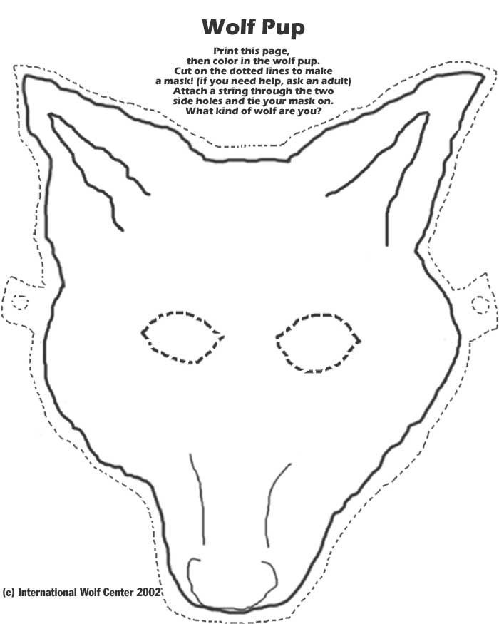 Preschool Coloring Sheets For The 3 Little Pigs Wolf Mask
 wolf mask Animal Crafts Pinterest