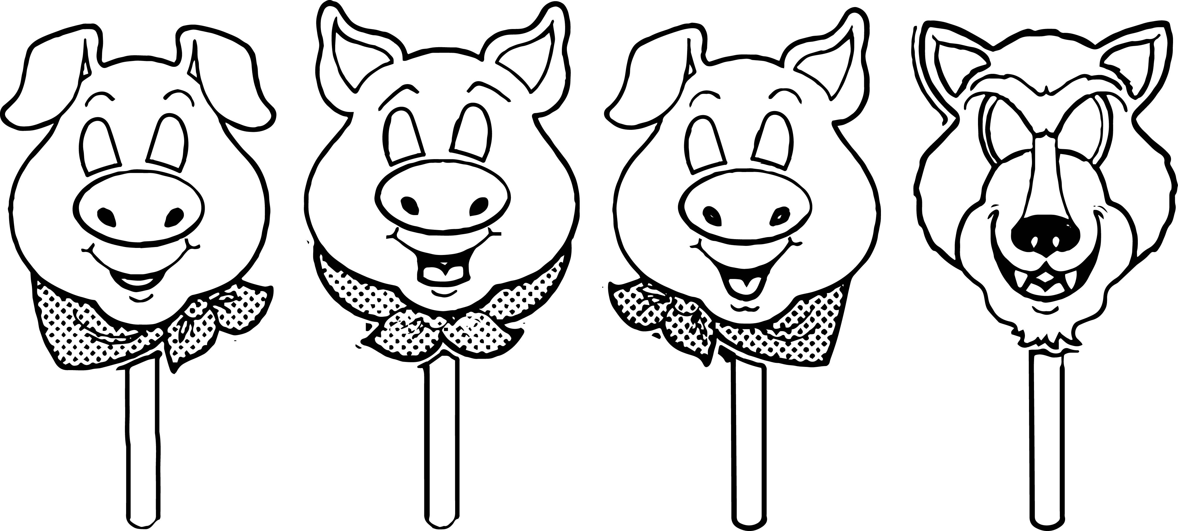 Preschool Coloring Sheets For The 3 Little Pigs Wolf Mask
 3 Little Pigs Mask Template Coloring Page