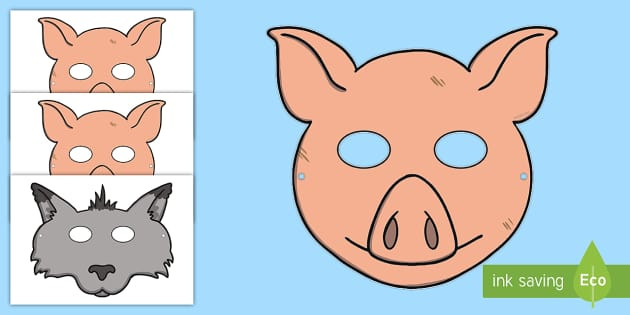 Preschool Coloring Sheets For The 3 Little Pigs Wolf Mask
 The 3 Little Pigs Role Play Masks 3 little pigs role