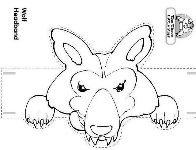 Preschool Coloring Sheets For The 3 Little Pigs Wolf Mask
 Big Bad Wolf Mask Template