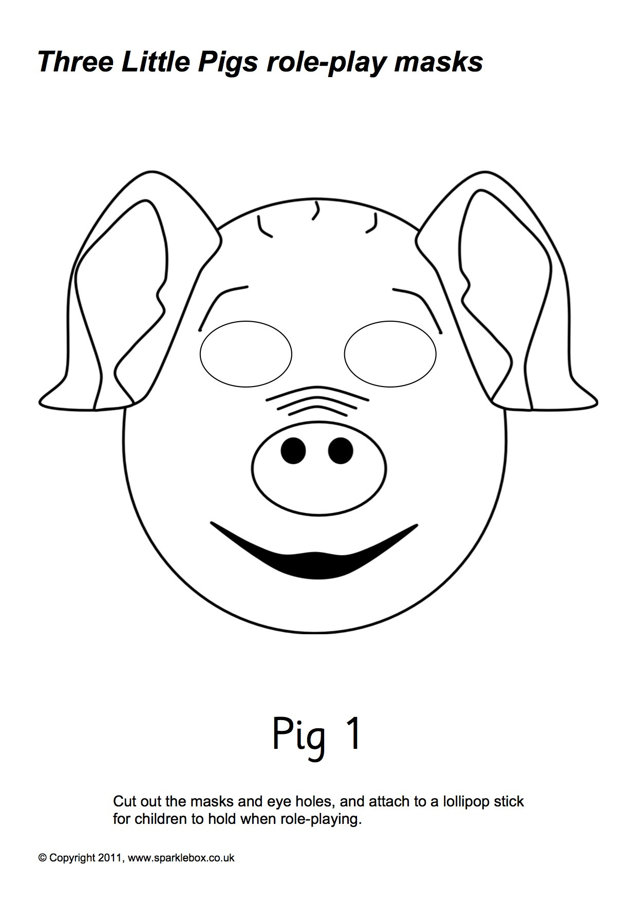 Preschool Coloring Sheets For The 3 Little Pigs Wolf Mask
 27 of Three Little Pigs Template