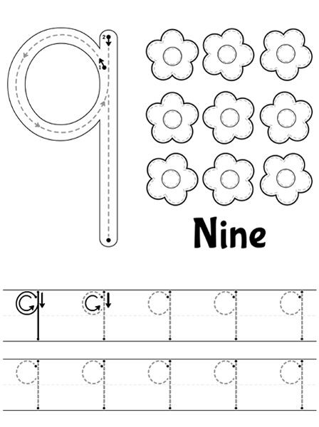 Preschool Coloring Sheets For The N And The Number 9
 All Worksheets Number 9 Worksheets For Preschool