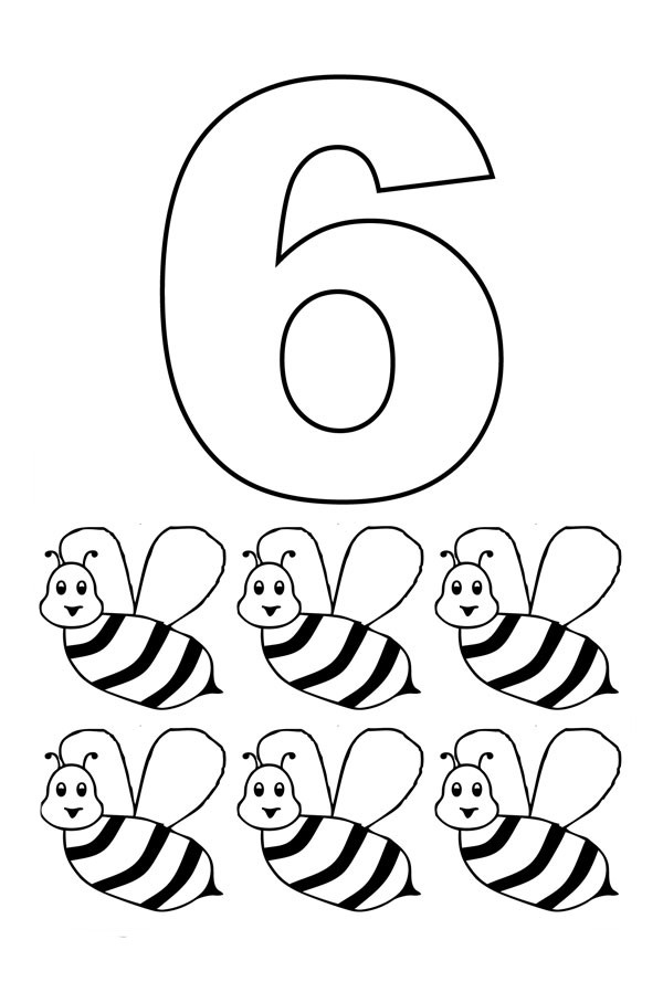 Preschool Coloring Sheets For The N And The Number 9
 Desenho de Número 6 figuras para colorir Tudodesenhos