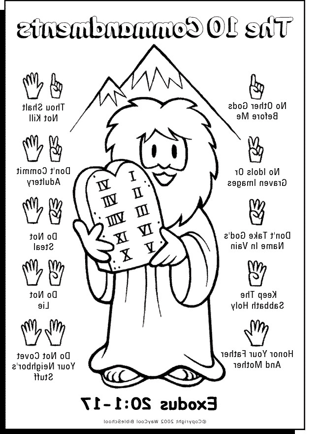 Preschool Coloring Sheets Moses &amp; The Ten Commandments
 Printable Coloring Pages 10 mandments The Art Jinni