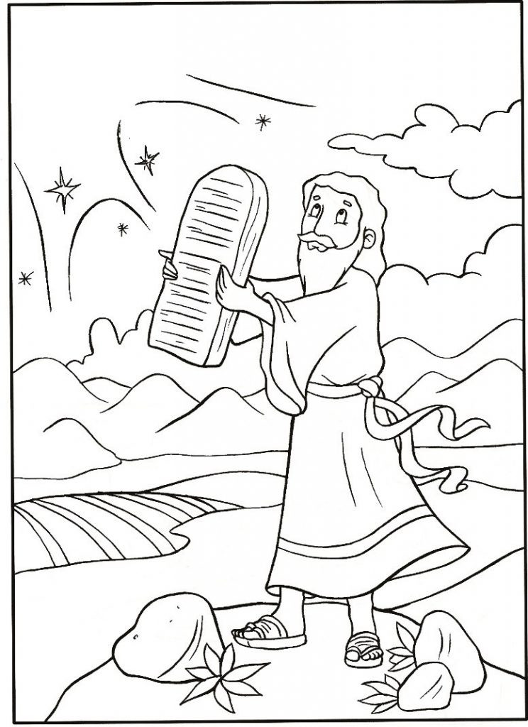 Preschool Coloring Sheets Moses &amp; The Ten Commandments
 Free Printable Moses Coloring Pages For Kids