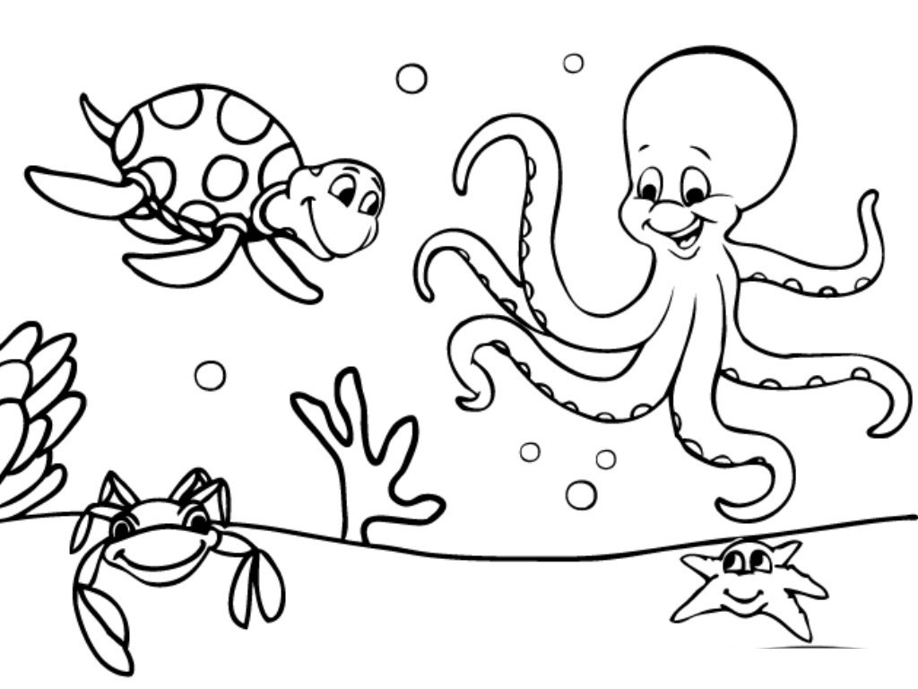 Preschool Coloring Sheets Ocean
 Simple Ocean Coloring Pages Free Printable Ocean Coloring