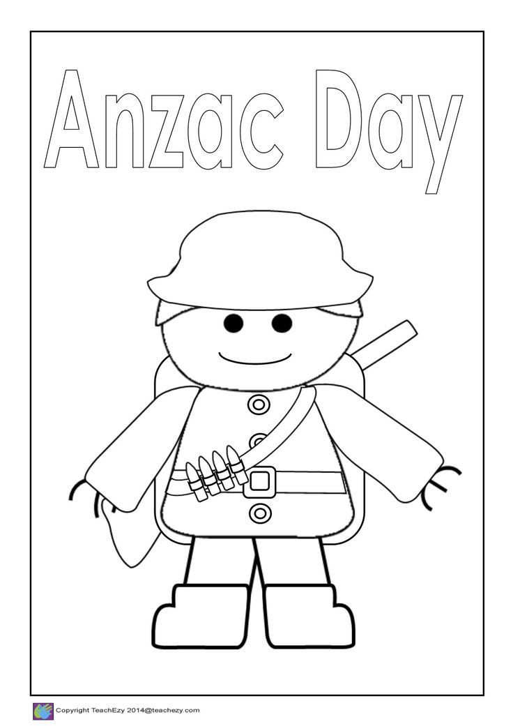 Preschool Coloring Sheets Of Soldiers
 Image result for anzac day colouring in