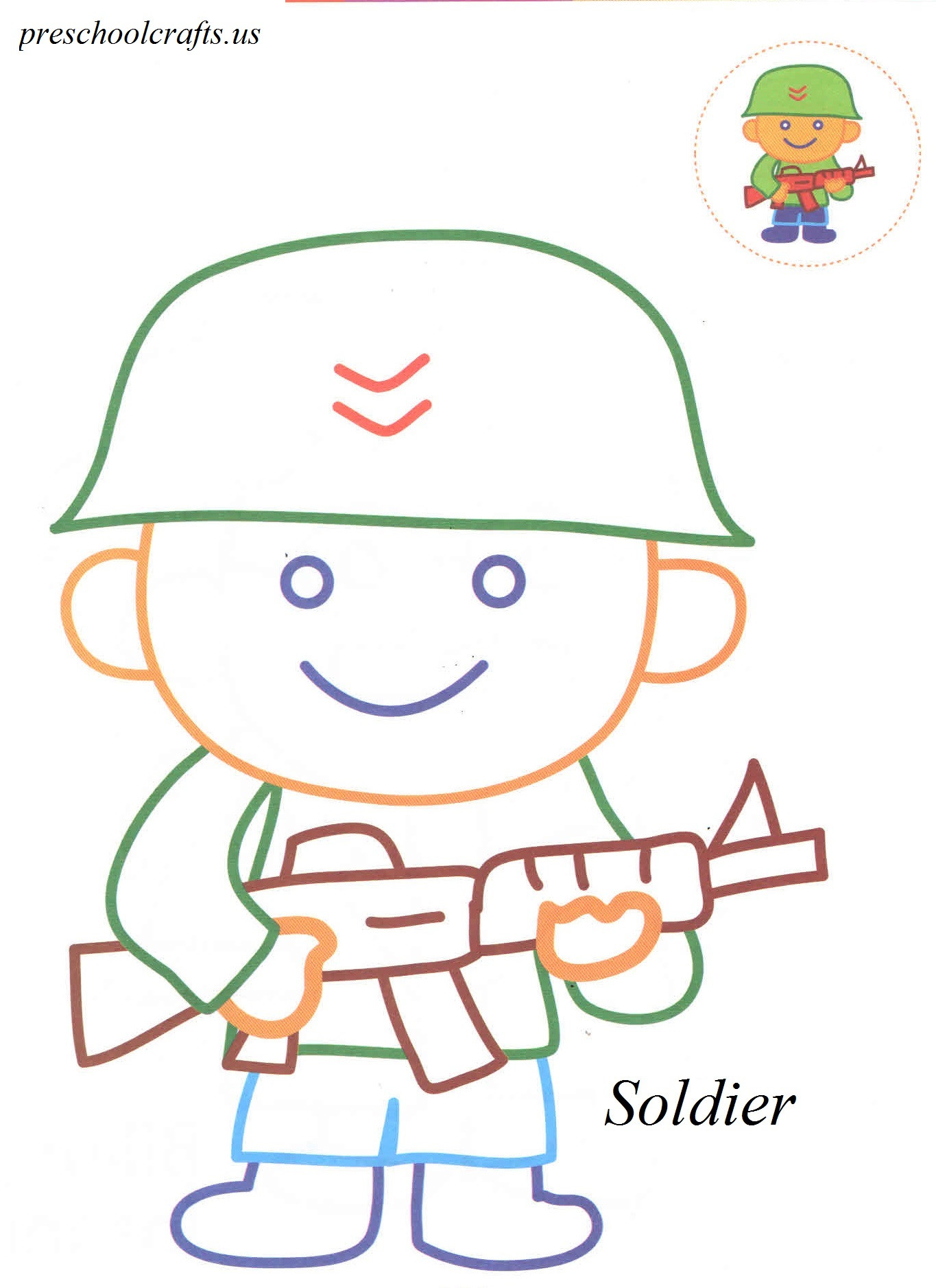 Preschool Coloring Sheets Of Soldiers
 Sol r coloring pages Preschool Crafts