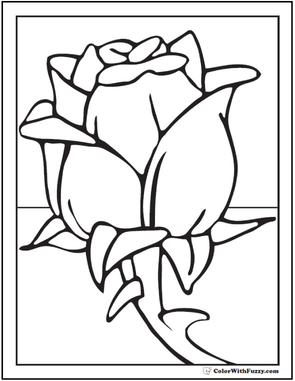 Preschool Coloring Sheets Roses
 73 Rose Coloring Pages Customize PDF Printables