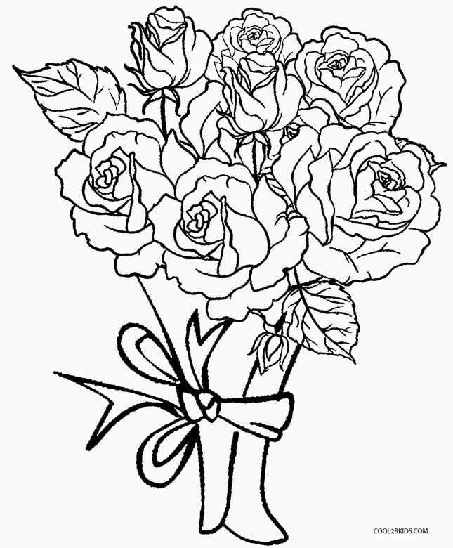 Preschool Coloring Sheets Roses
 Printable Rose Coloring Pages For Kids