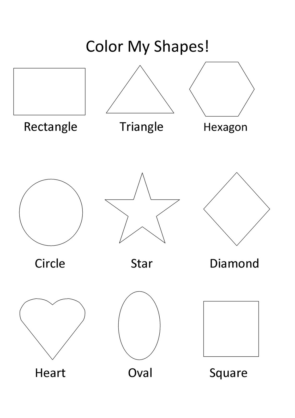 Preschool Coloring Sheets Shapes
 Free Printable Shapes Coloring Pages For Kids