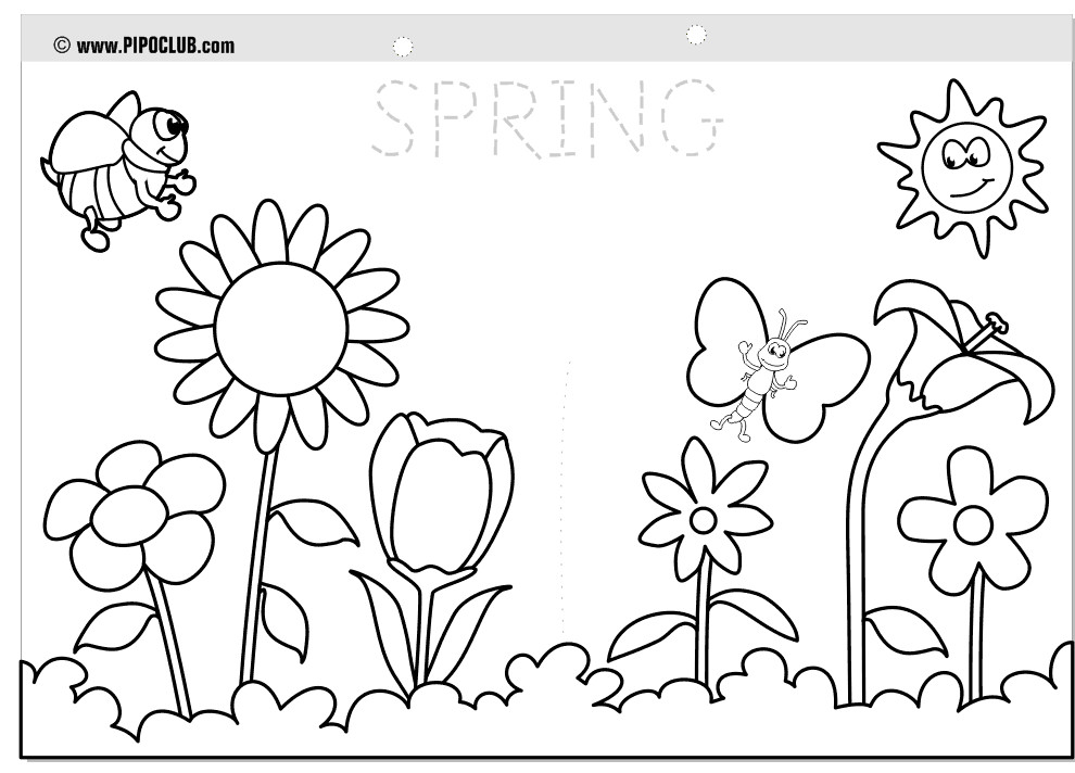Preschool Coloring Sheets Spring
 Spring Coloring Pages 2018 Dr Odd