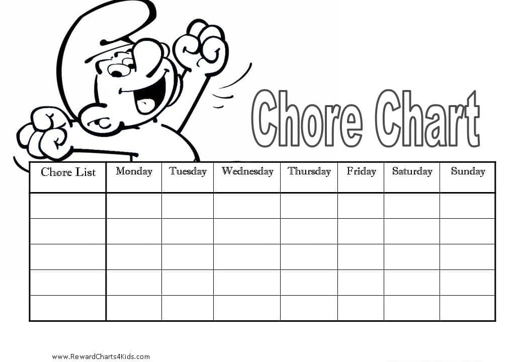 Preschool Coloring Sheets With Household Chores On Them
 Chore Charts for Kids