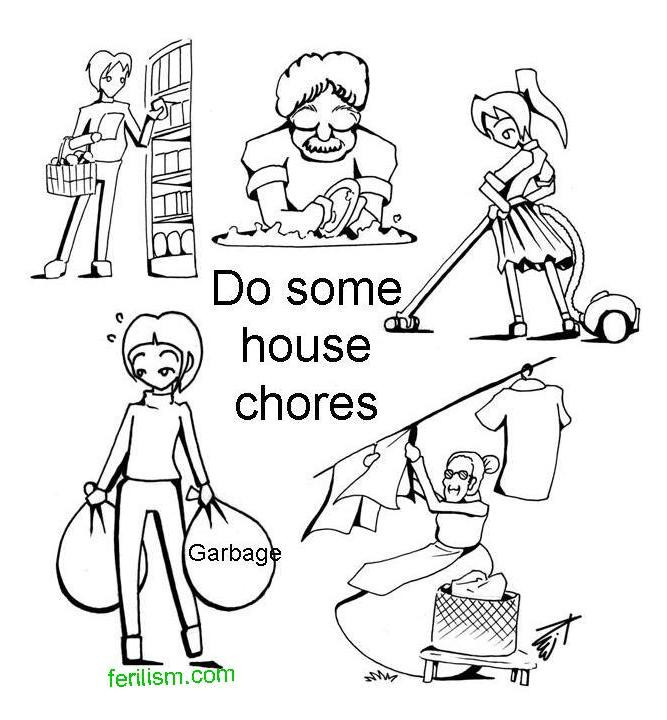 Preschool Coloring Sheets With Household Chores On Them
 Coloring Pages Kids Doing Chores Coloring Home