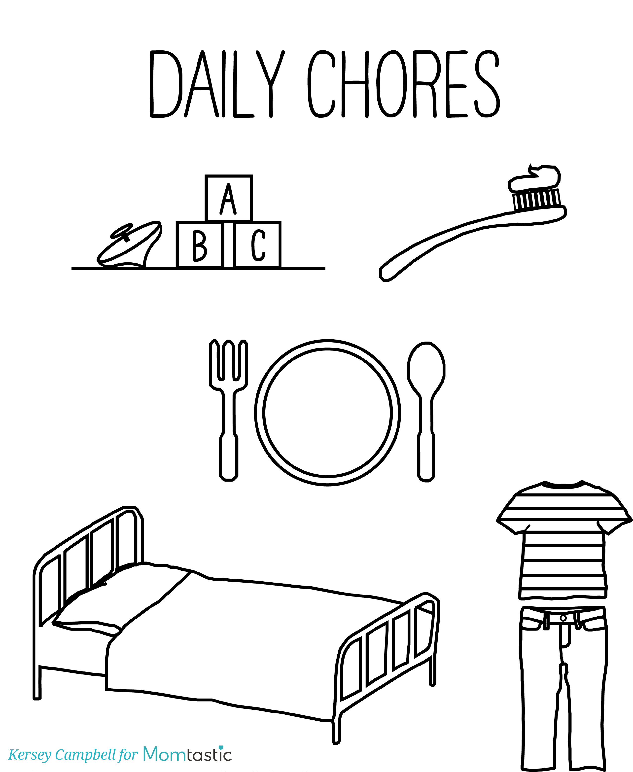Preschool Coloring Sheets With Household Chores On Them
 This DIY Toddler Chore Chart Is Genius