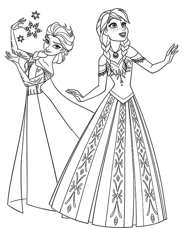 Princess Anna Coloring Pages
 Princess Anna and Queen Elsa from Frozen Coloring Pages