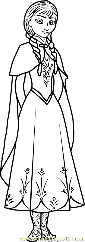 Princess Anna Coloring Pages
 Princess Anna printable coloring page for kids and adults
