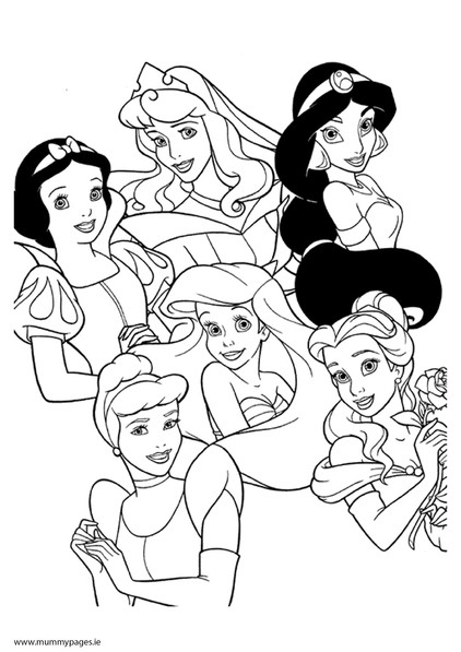 Princess Coloring Pages Pdf
 Disney Princesses Colouring Page