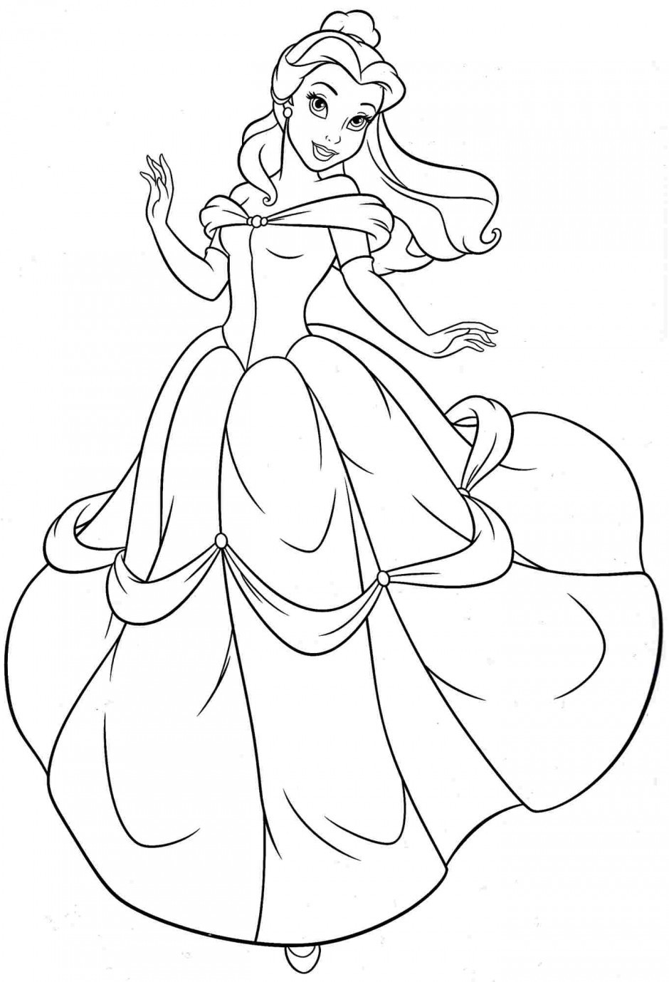 Princess Coloring Pages To Print
 Free Printable Belle Coloring Pages For Kids