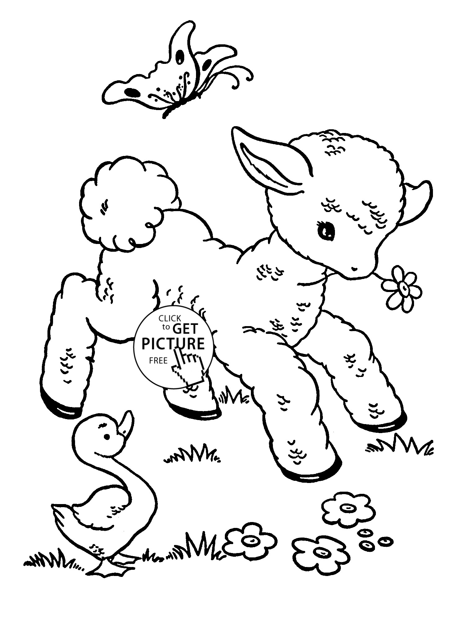 Printable Animal Coloring Pages For Kids
 Cute Baby Sheep animal coloring page for kids animal