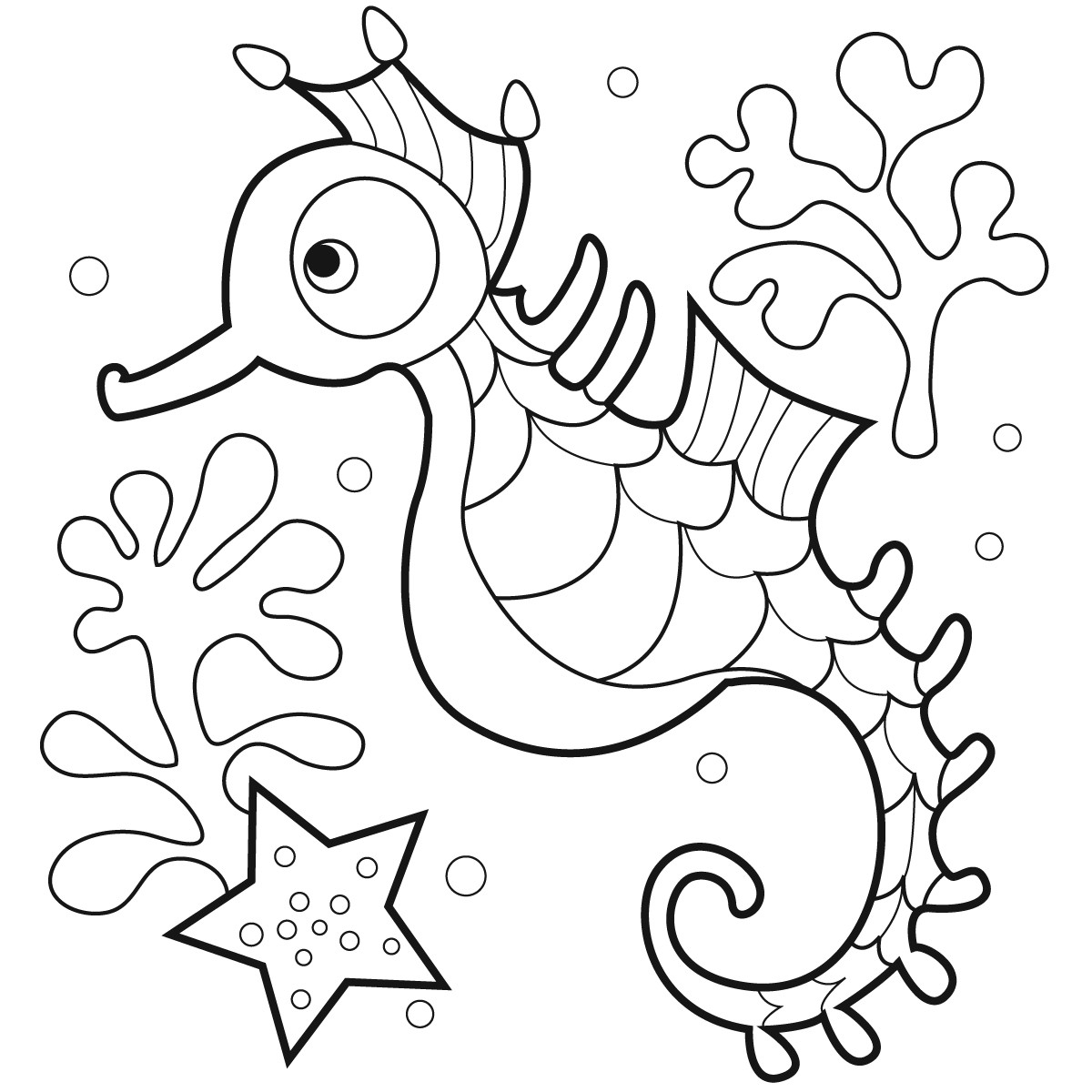 Printable Coloring Book For Kids Download
 Free Printable Seahorse Coloring Pages For Kids