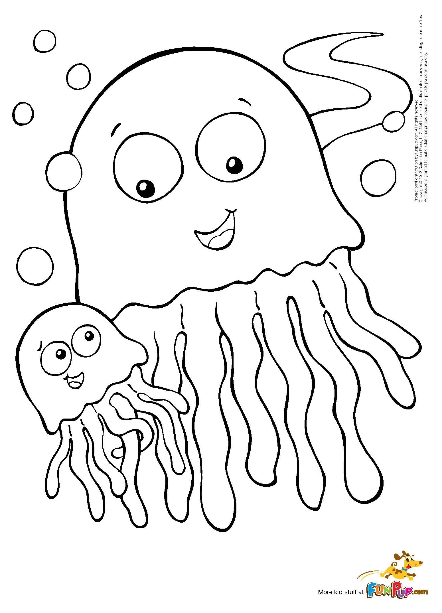 Printable Coloring Book For Kids Download
 Jelly Fish Coloring Pages Collection