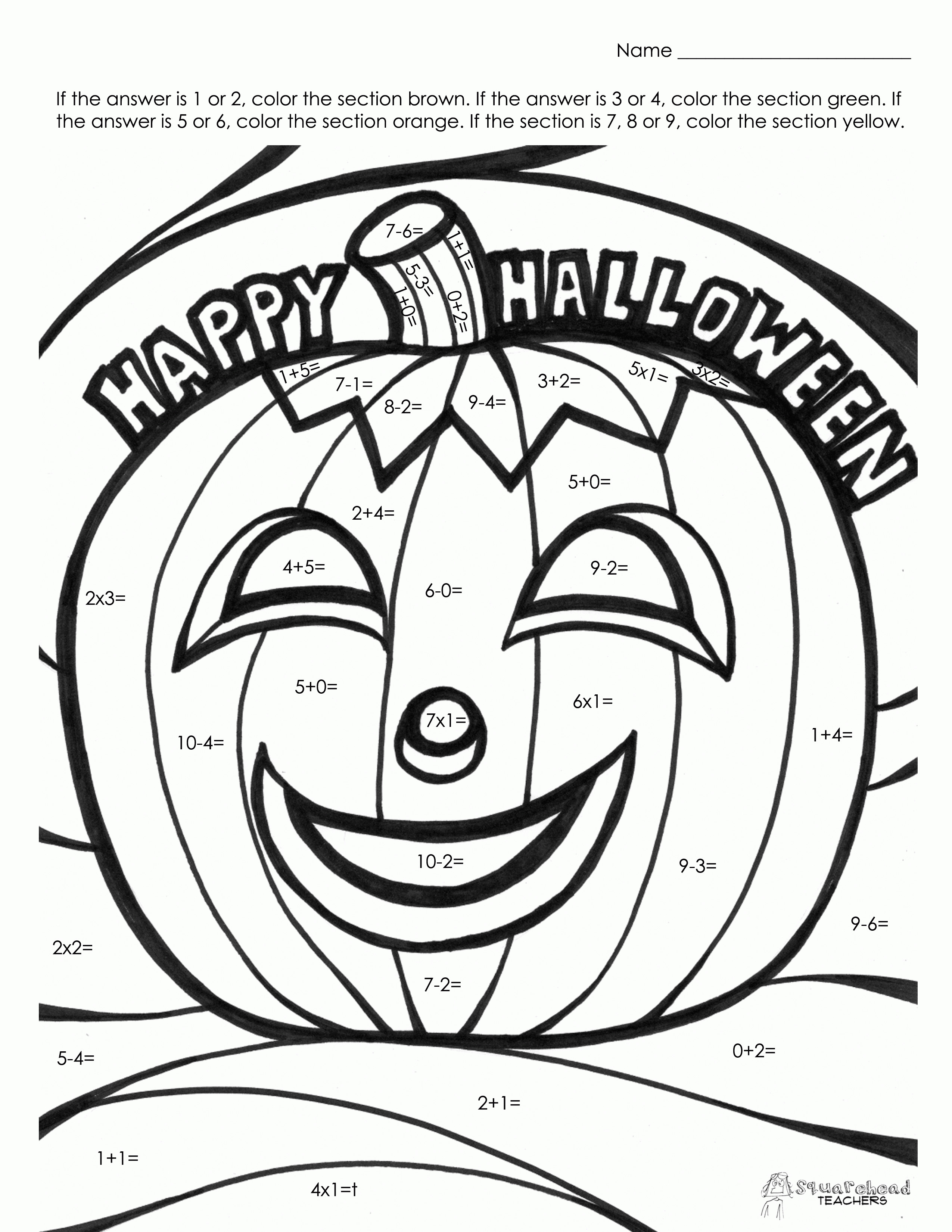 Printable Coloring Pages For Boys In First Grade
 Free Halloween Coloring Sheets For First Grade The Color