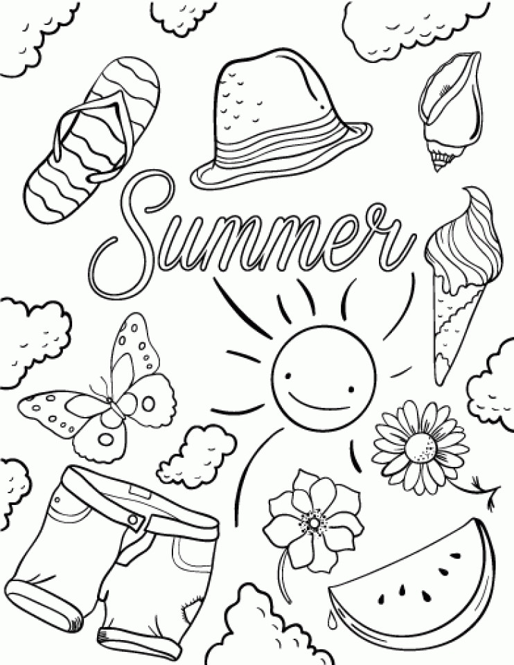 Printable Coloring Pages For Girls Summer Vacation
 20 Free Printable Summer Coloring Pages