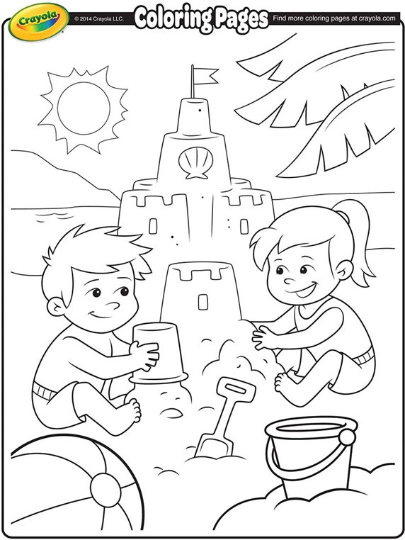 Printable Coloring Pages For Girls Summer Vacation
 Fun at the Beach Coloring Page