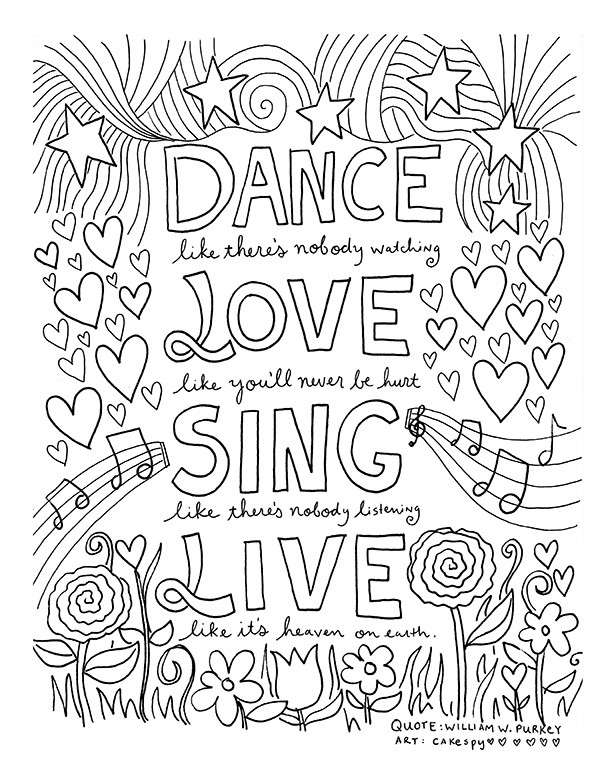 Printable Coloring Pages For Teens No Words
 FREE Coloring Book Pages for Grown Ups Inspiring Quotes