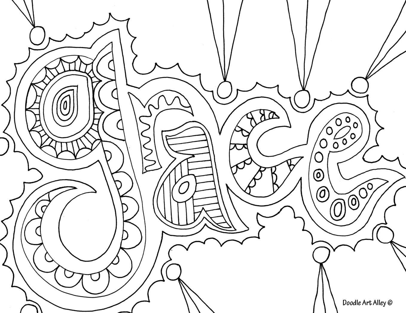 Printable Coloring Pages For Teens No Words
 Doodle art grace nice coloring page for older kids