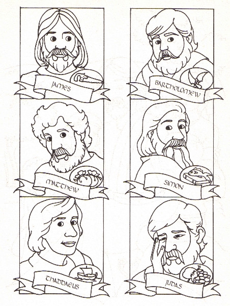 Printable Coloring Pages Of The 12 Disciples
 Twelve Disciples Coloring Page Coloring Home