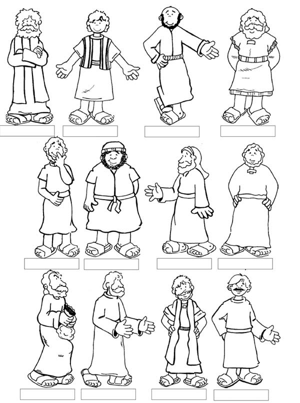 Printable Coloring Pages Of The 12 Disciples
 Jesus And The 12 Disciples Coloring Page Free Clipart
